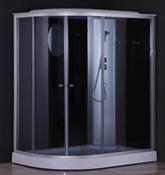 Кабина душевая 120х80х215 см Verner Sanitary Ware, низкий поддон, стекло прозрачное, левосторонняя, черный