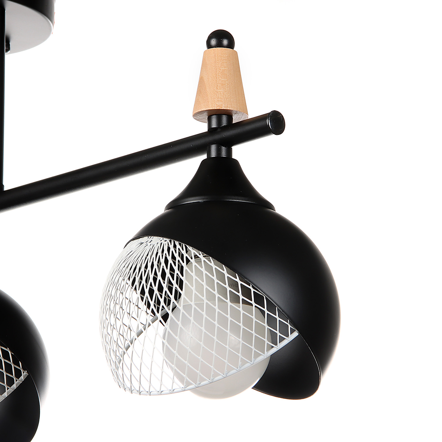 Люстра N6418/3 BK+WOOD 3*40W E27 220V (l-560; w-120; h-270)  VERNER LIGHTING *1