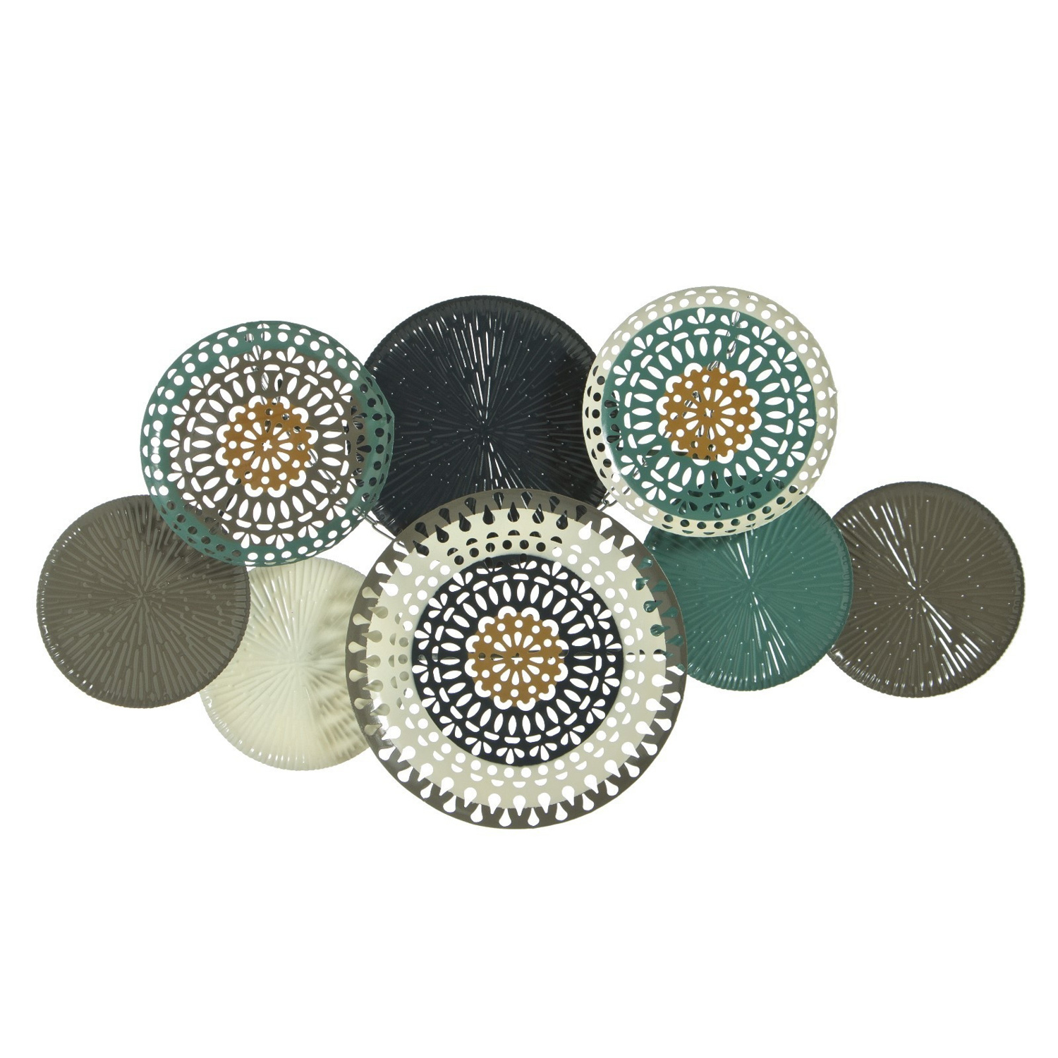 яяяДекор настенный металл "Модерн" серый с бирюзой 64х7х112 см   7090428