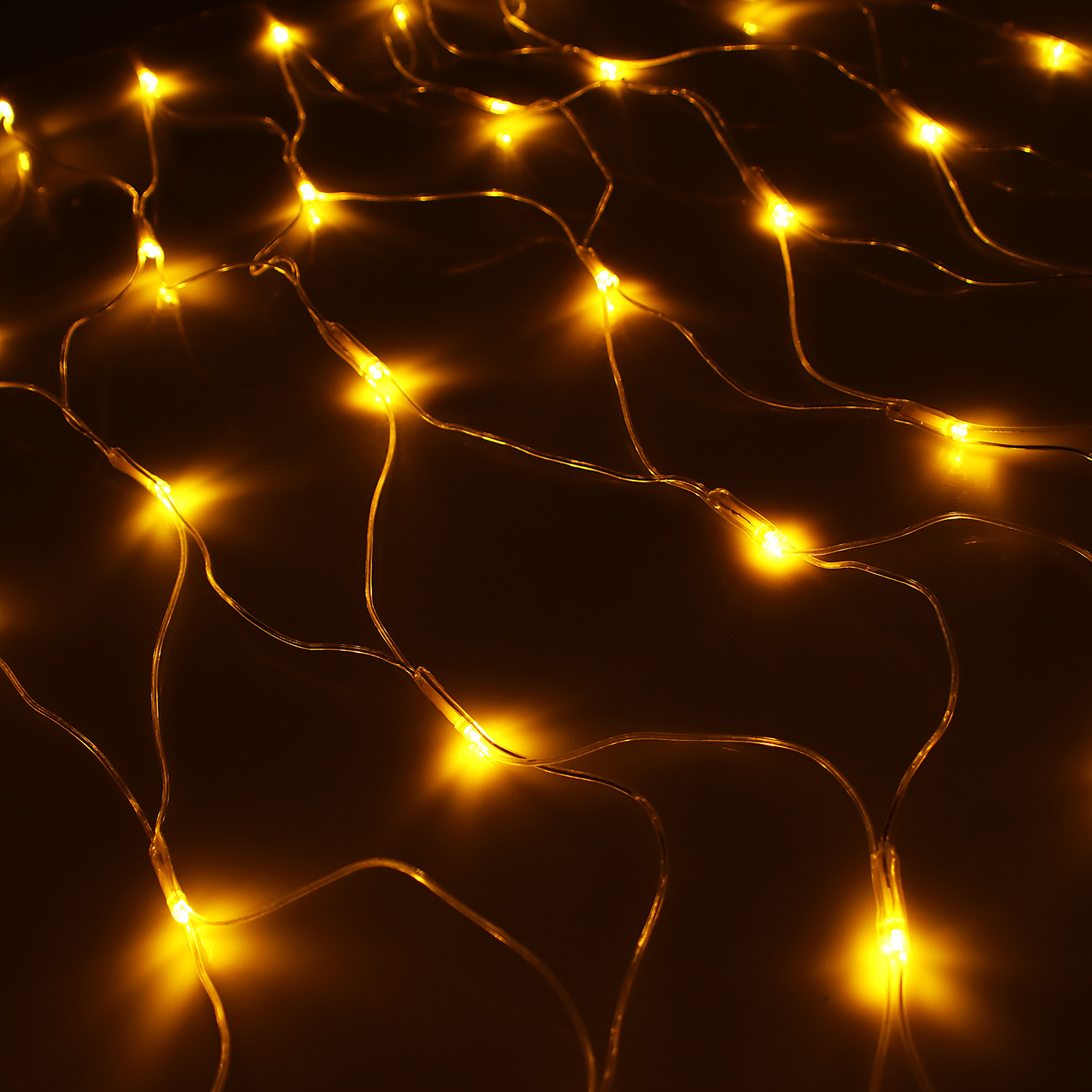 Гирлянда уличная Сеть, 24 В, VEGAS, 1,2х1 м, 144 лампы, желтый, прозрачный провод