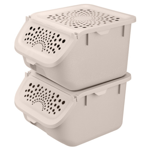 Контейнер д/овощей пластм. 7,8л 275Х240Х175мм Св.-Бежевый арт.434293034 ("Бытпласт") *1/6