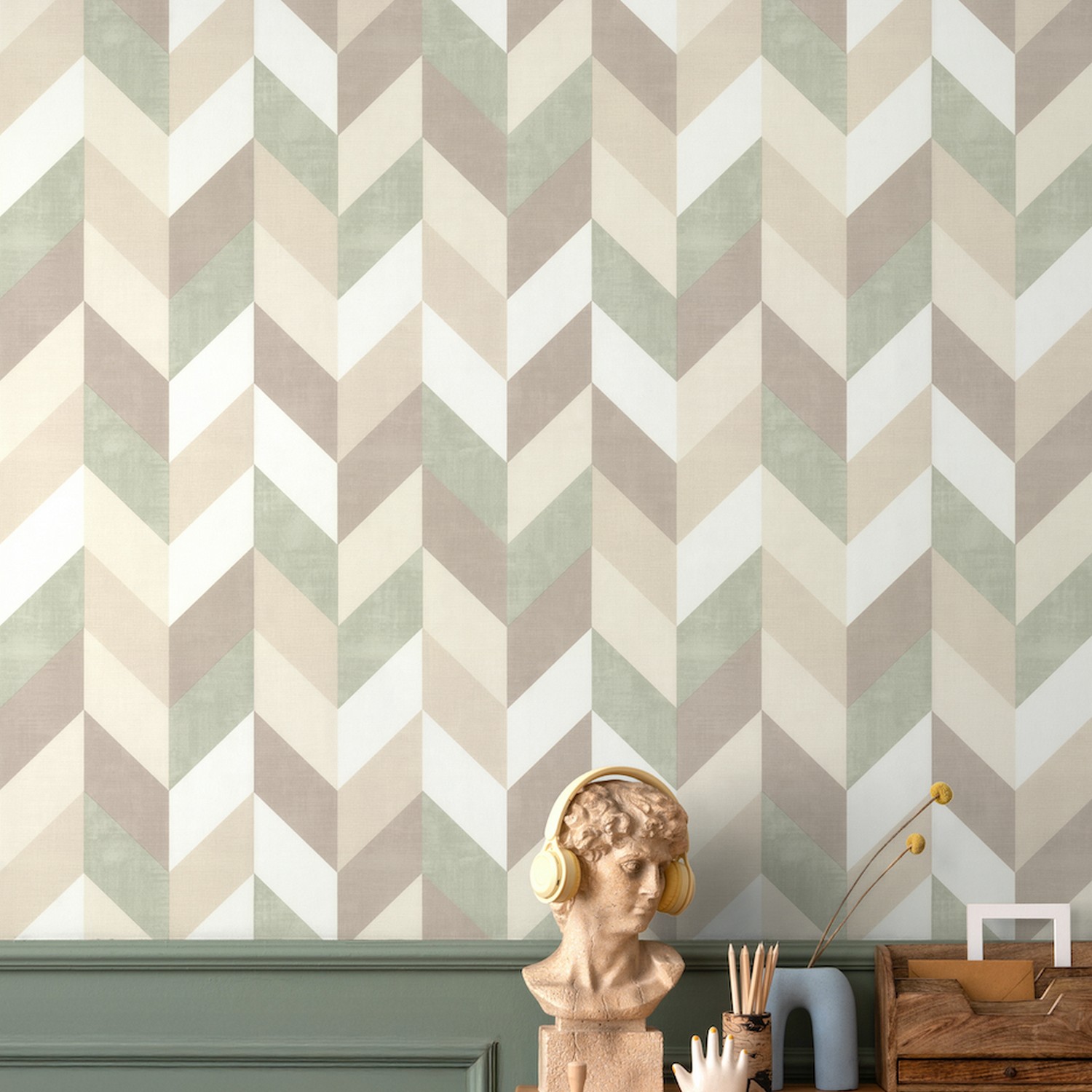 Обои флиз "Палитра" Lino (беж./зел.) HC72560-27   1,06*10м *1/8 Обои флиз "Палитра" Lino (беж./зел.) HC72560-27   1,06*10м *1/8