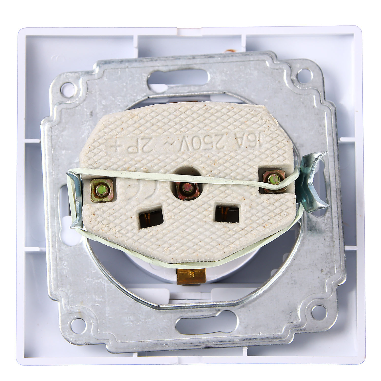 Розетка Intro Plano СП 1-мест. белая зк крышка 2P+E Schuko 16А-250В IP20