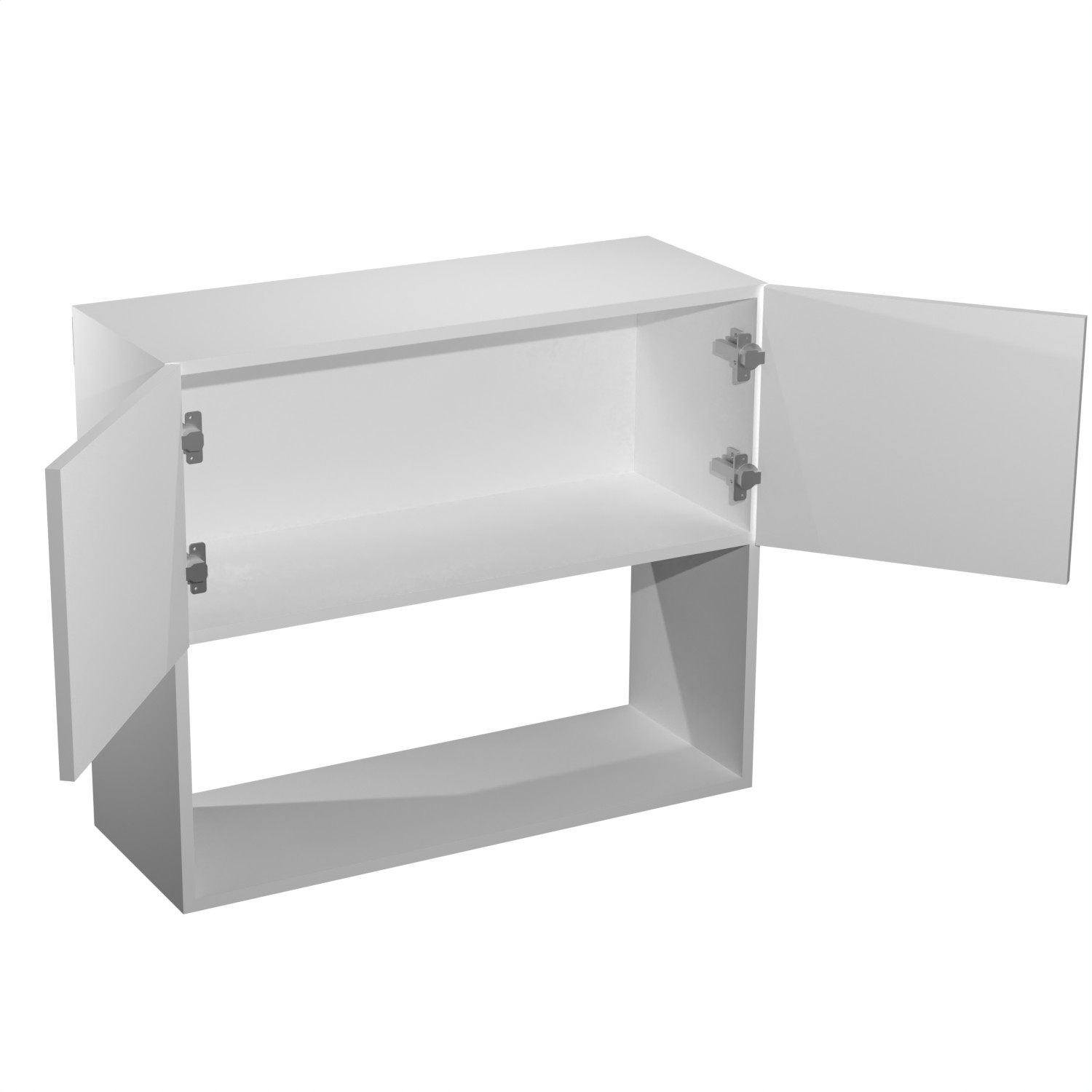 Шкаф навесной 800х676х290 мм BROZEX-WOOD Liberty, с двумя дверцами, белый