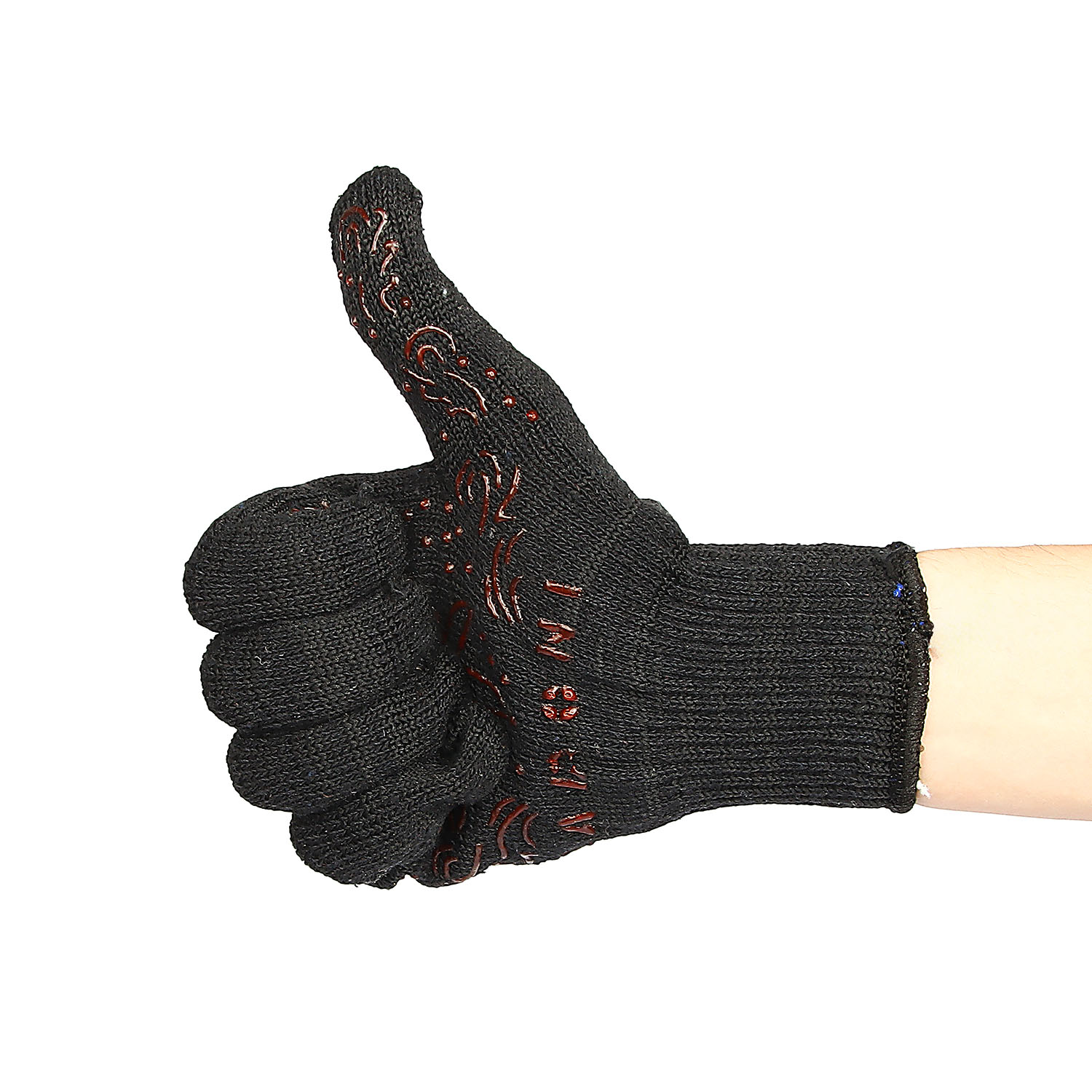 Перчатки ХБ с ПВХ рис 10кл (3 нити) черные с красным рис. (622Р) Doloni *10/200/400