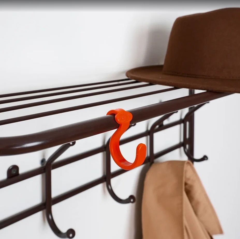 Вешалка настенная с полкой шир.600мм Коричневый ВСП6  КОР ("ЗМИ") *1