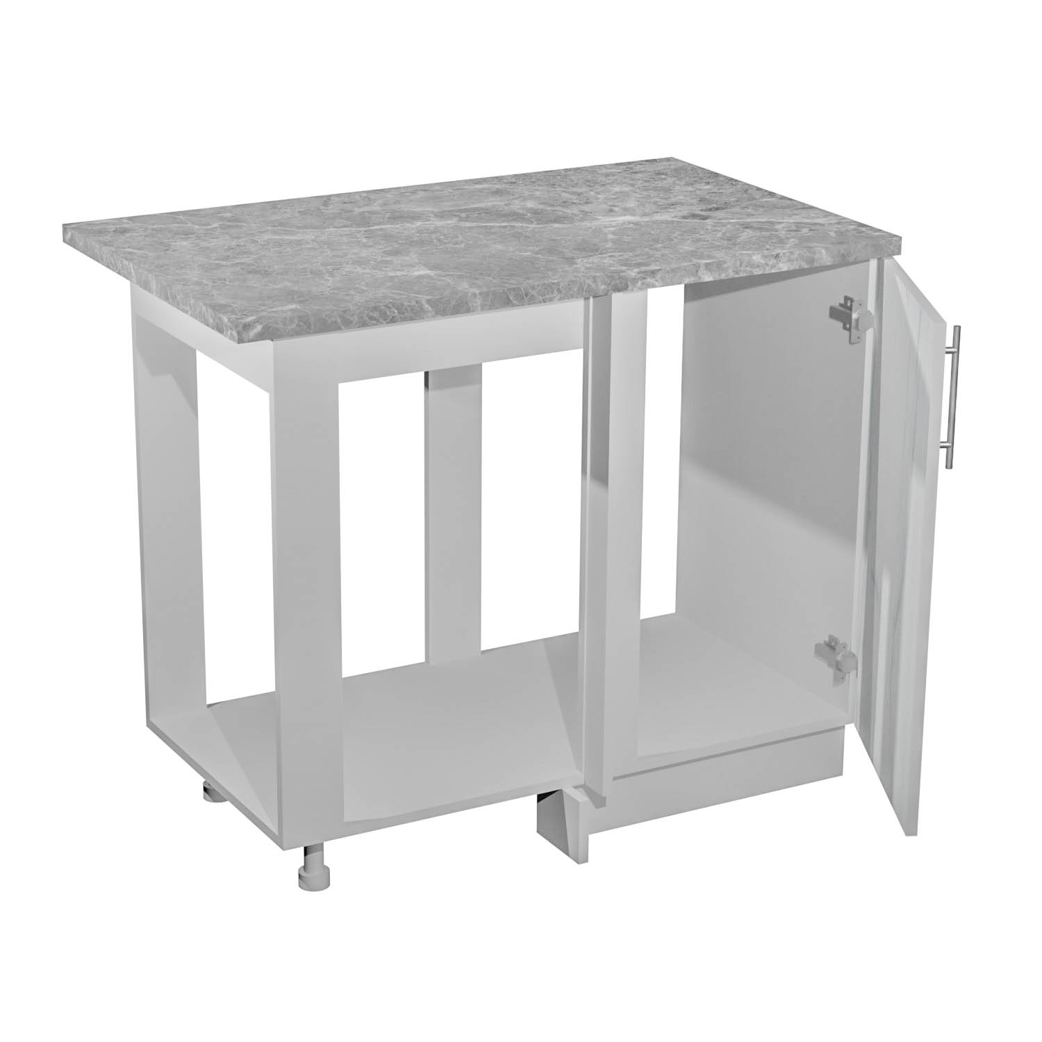 Шкаф напольный угловой 1000х850х600 мм BROZEX-WOOD Camellia, левый, с дверцей, серый / юта Шкаф напольный угловой 1000х850х600 мм BROZEX-WOOD Camellia, левый, с дверцей, серый / юта