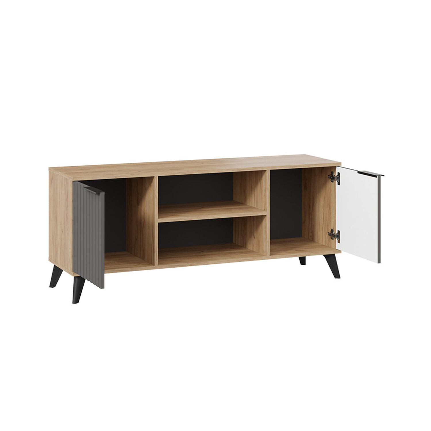 Тумба под ТВ 1335*374*452 Исп.2 Дуб крафт золотой/Графит матовый Хилтон ТриЯ*1