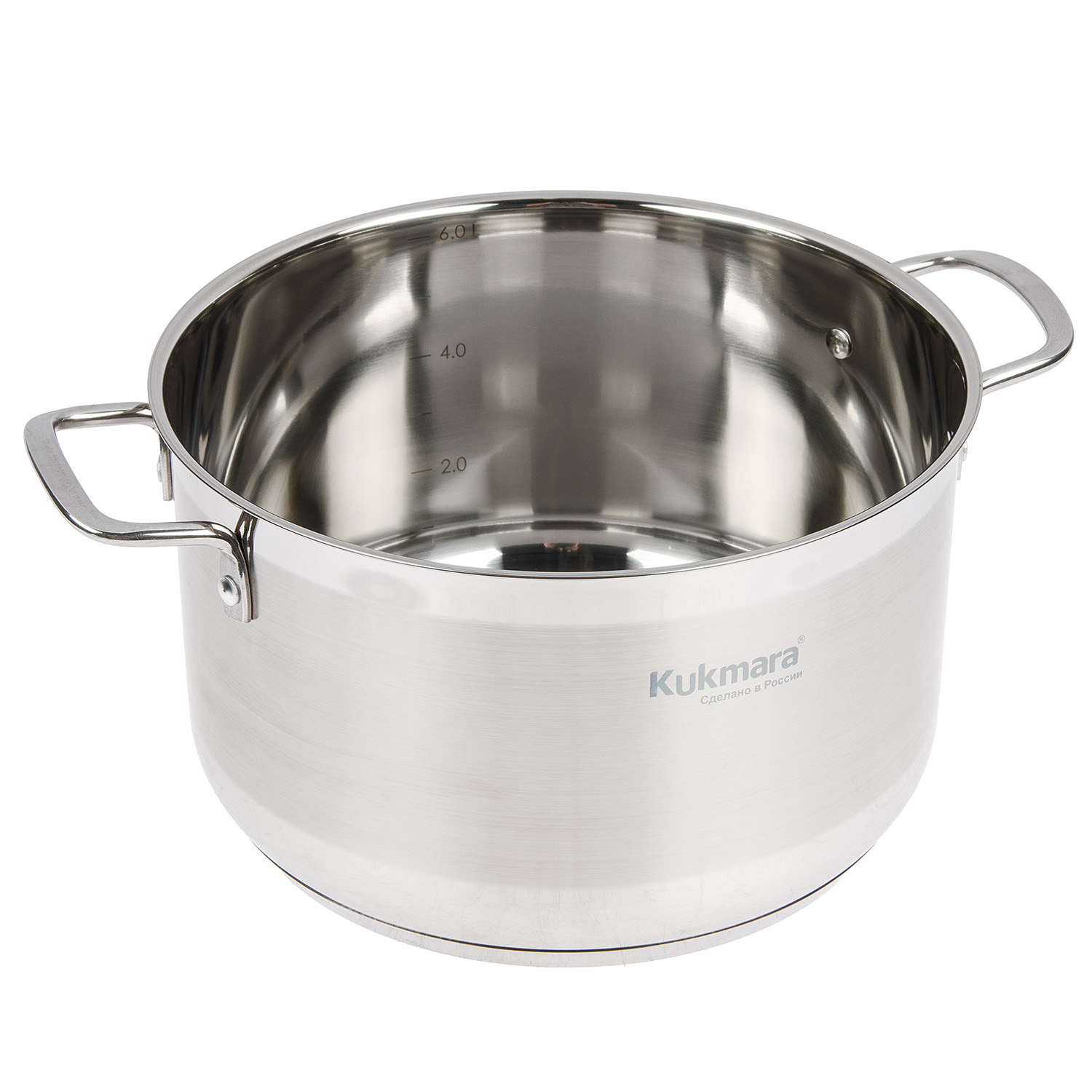 Кастрюля нерж. "Kukmara" "Orion" 6л Стекл.кр., d дна 220мм (подх. д/Индукц.пл.) ORN-CA6024G *1/4 Кастрюля нерж. "Kukmara" "Orion" 6л Стекл.кр., d дна 220мм (подх. д/Индукц.пл.) ORN-CA6024G *1/4