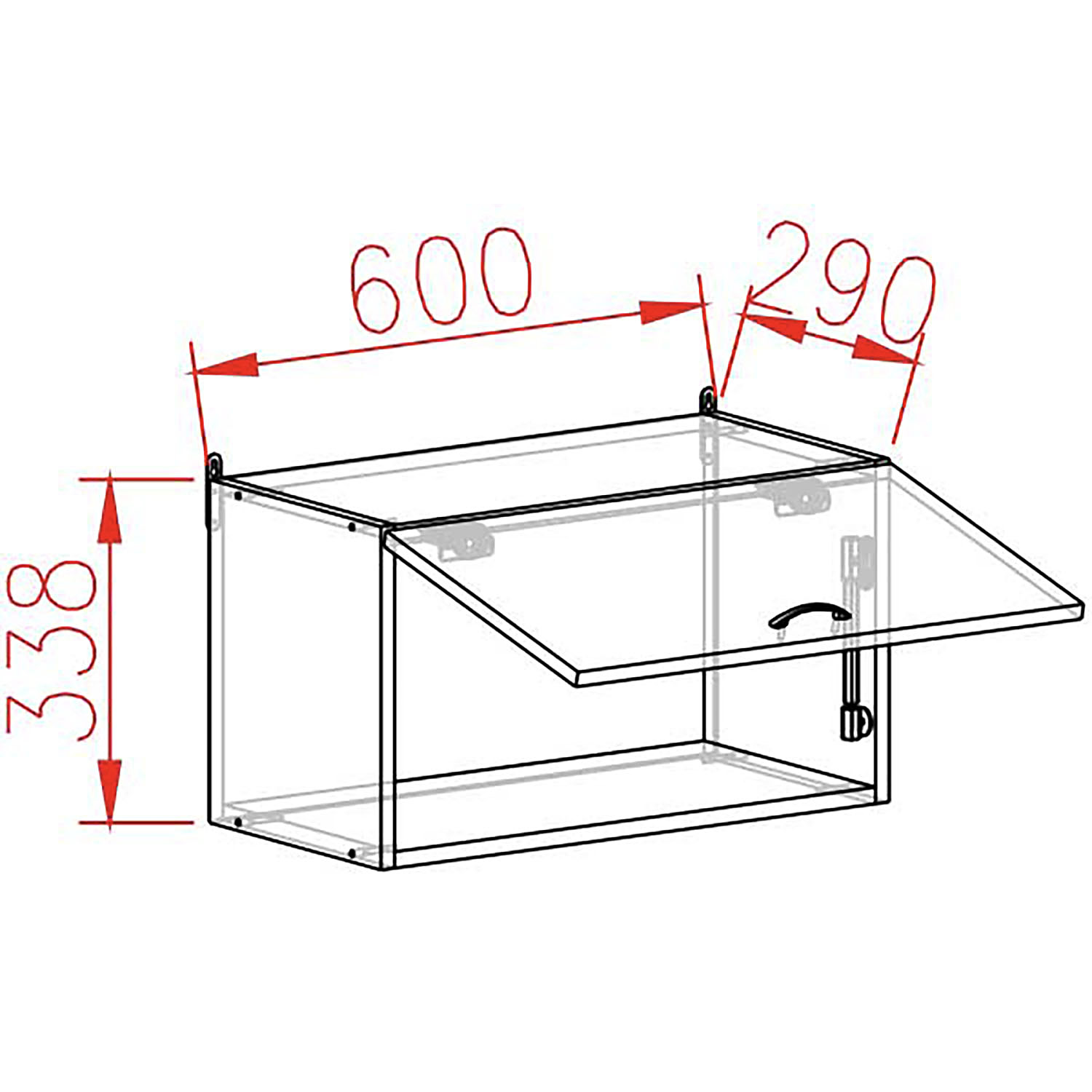 Шкаф навесной 600х338х290 мм BROZEX-WOOD Liberty, для вытяжки, с дверцей, белый