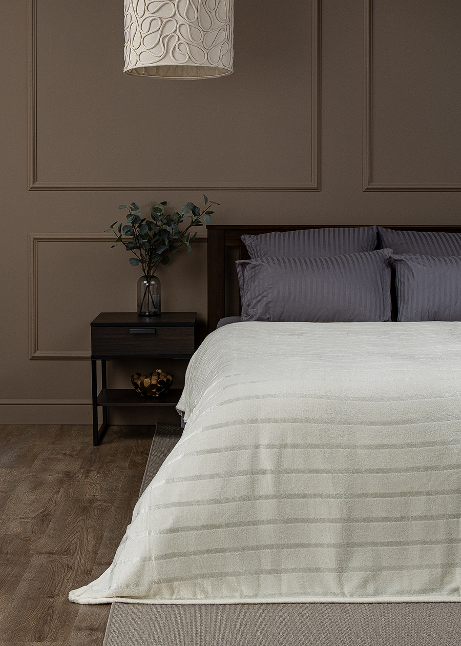 Плед 200*220см фланель однотонный страйп молочный TF FNS ML1 2022 11-0604 Absolute *1 Плед 200*220см фланель однотонный страйп молочный TF FNS ML1 2022 11-0604 Absolute *1