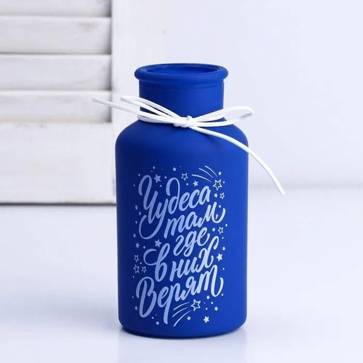 Ваза матовая «Волшебство вокруг нас» синяя, 16 х 8 х 8 см   7841558