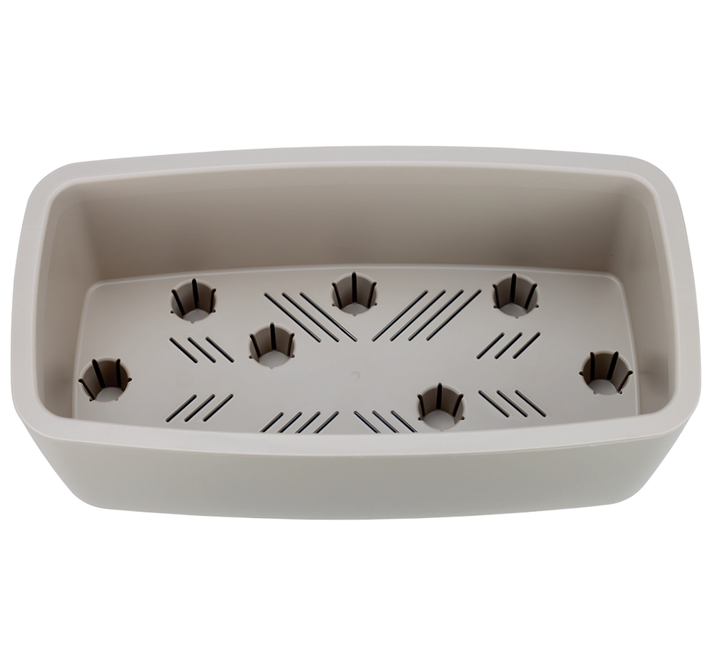 Кашпо пластм. "Флориан" 4,2л 390х200мм h245мм со вставкой Капучино М3272 ("М-П")*1/6