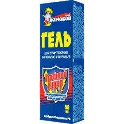Гель-шприц от тараканов и муравьев 15г "Тройной удар" (Домовой прошка) *10/110 Гель-шприц от тараканов и муравьев 15г "Тройной удар" (Домовой прошка) *10/110