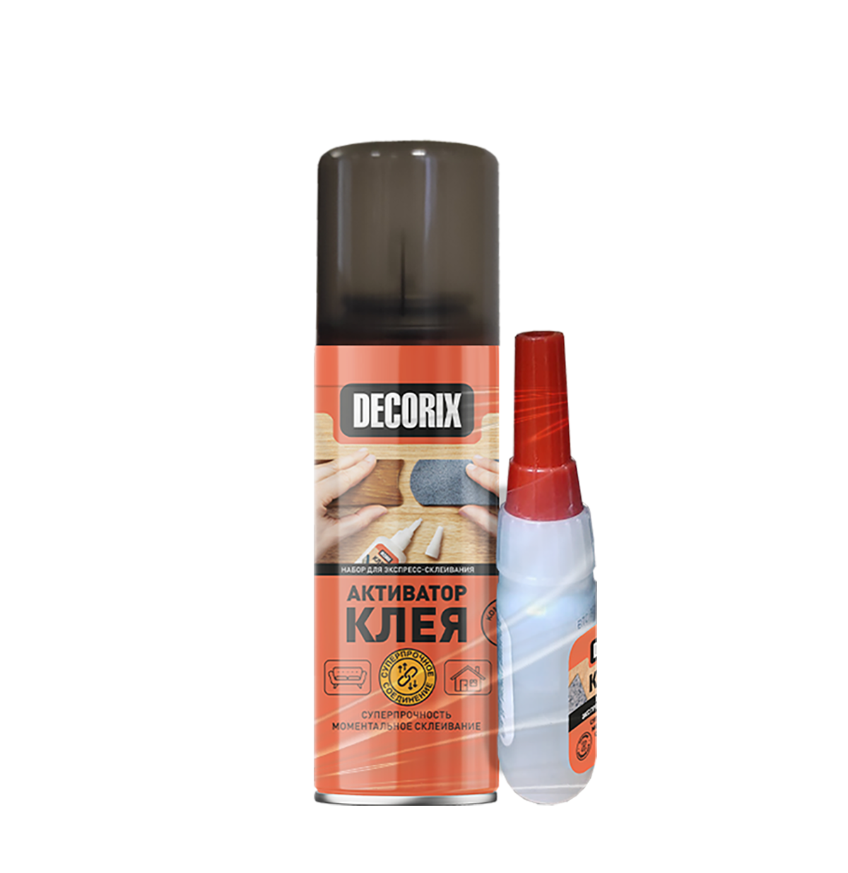 Клей двухкомпонентный для экспресс-склеивания DECORIX (активатор 140 мл+клей 25 г) *1/72 Клей двухкомпонентный для экспресс-склеивания DECORIX (активатор 140 мл+клей 25 г) *1/72
