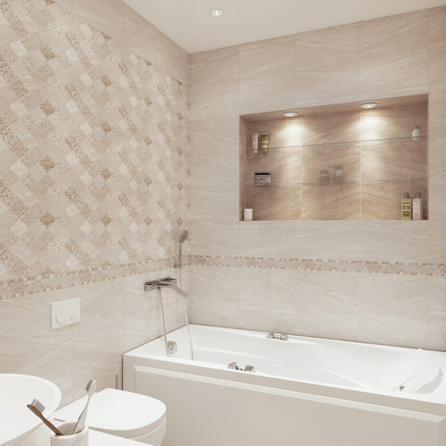 Плитка 40х25 см настенная 1.4 м² Global Tile Ternura, светло-бежевый