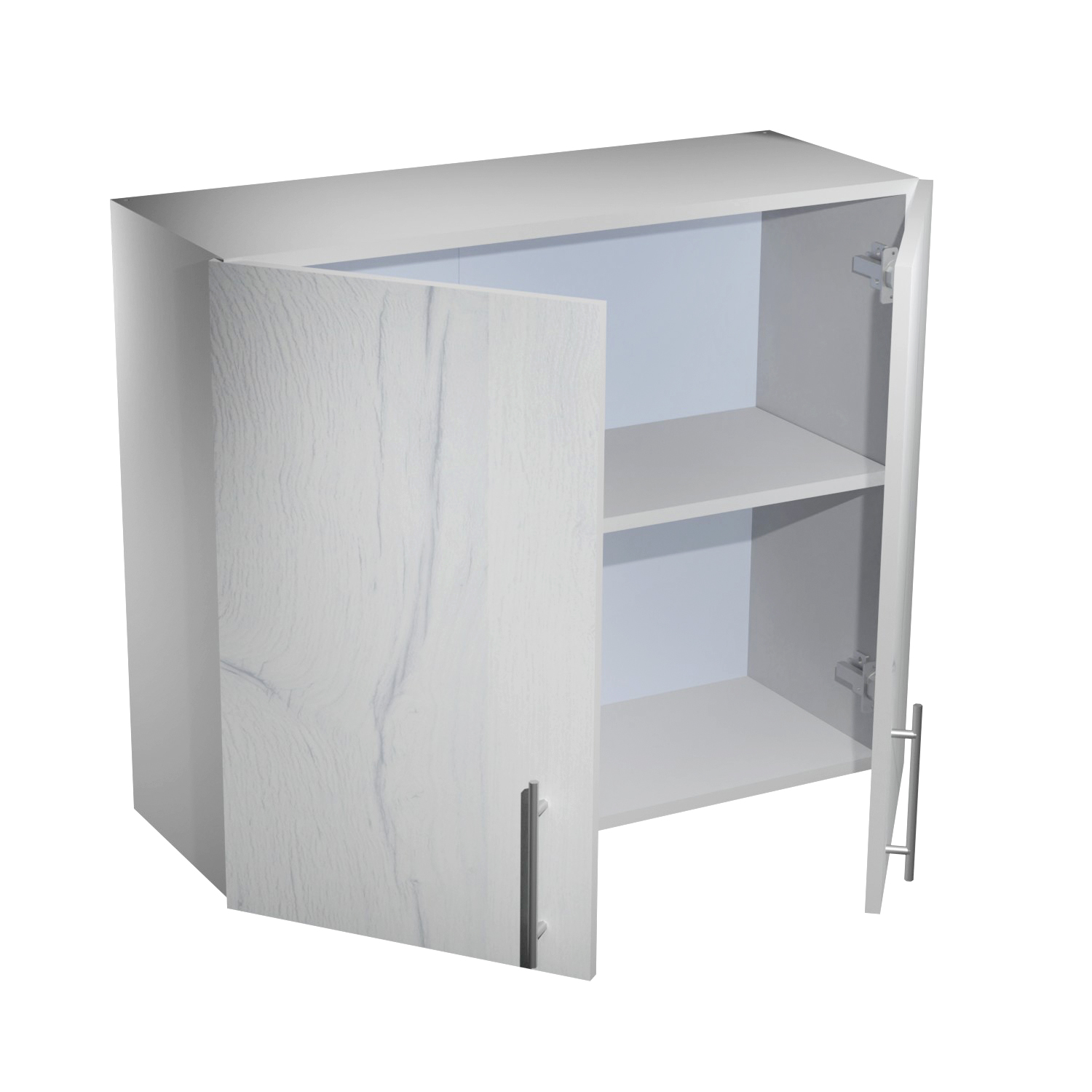 Шкаф навесной 800х676х290 мм BROZEX-WOOD Camellia, с двумя дверцами, серый / юта