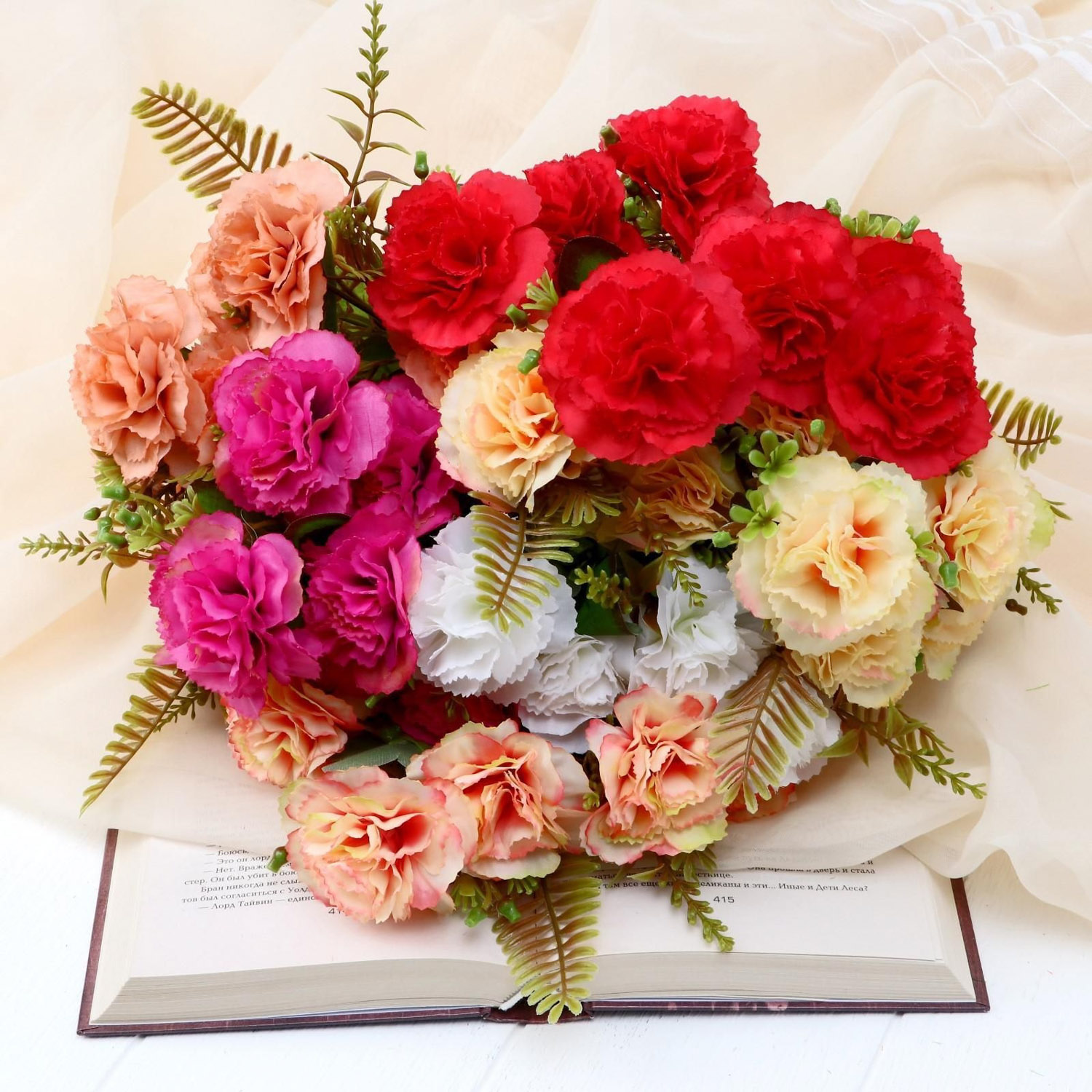 Букет "Гвоздика садовая" 28 см микс  5664382