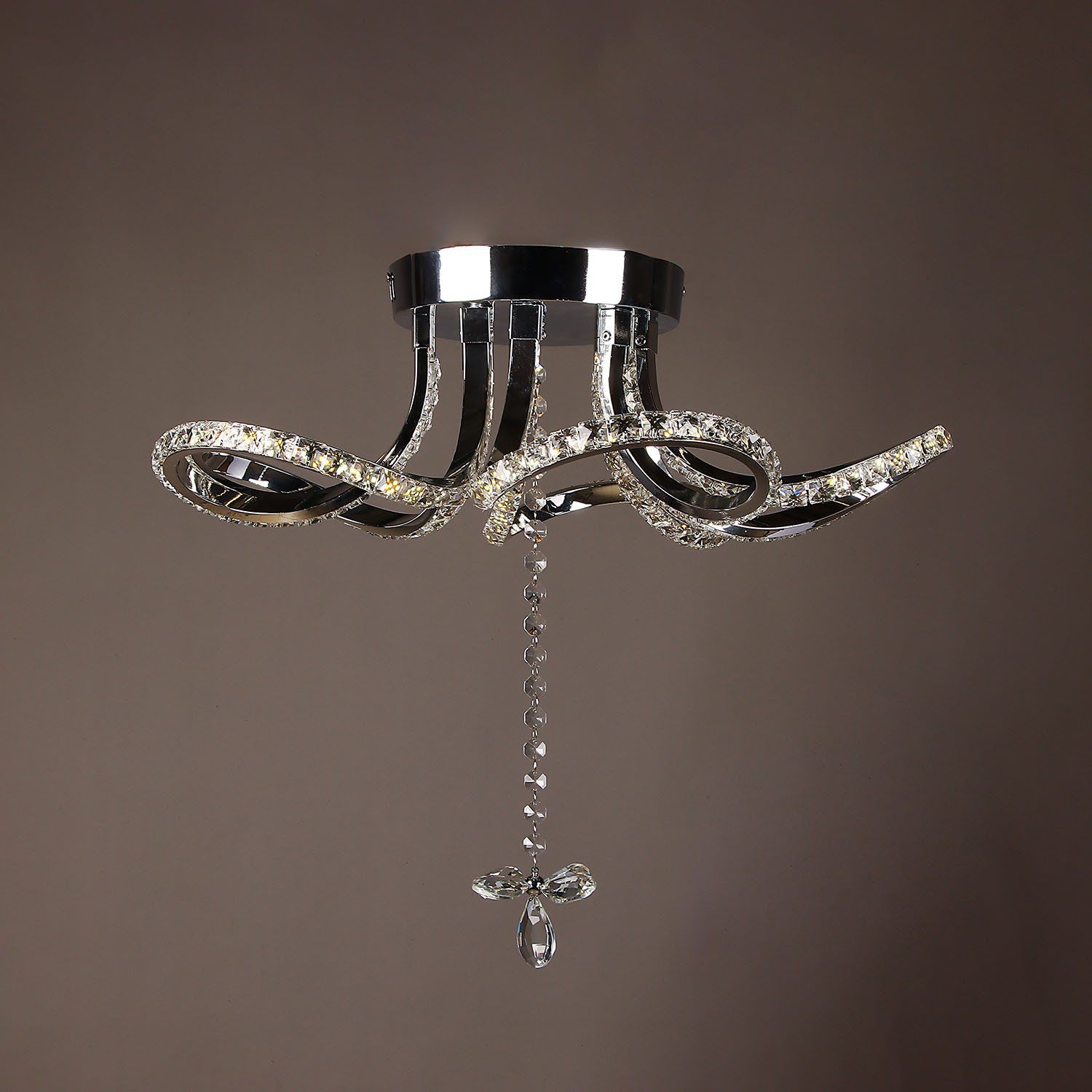 Светильник подвесной светодиодный 8897/130W Chrome 500 мм 3 реж., пульт S=16м2  VERNER LIGHTING *1