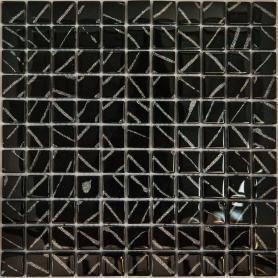 Мозаика 30х30 см Гранит Холл LGDK 701, 0.09 м², стекло, черный