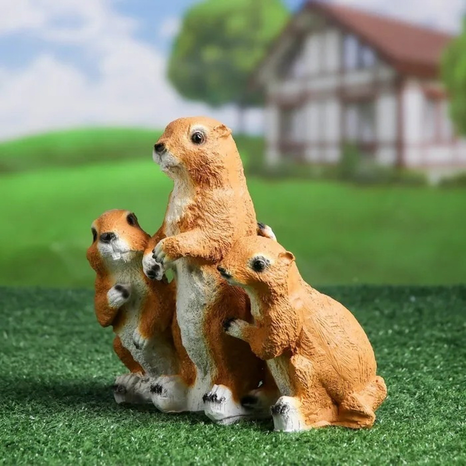 Садовая фигура "Суслики с табличкой" 22см   4074866