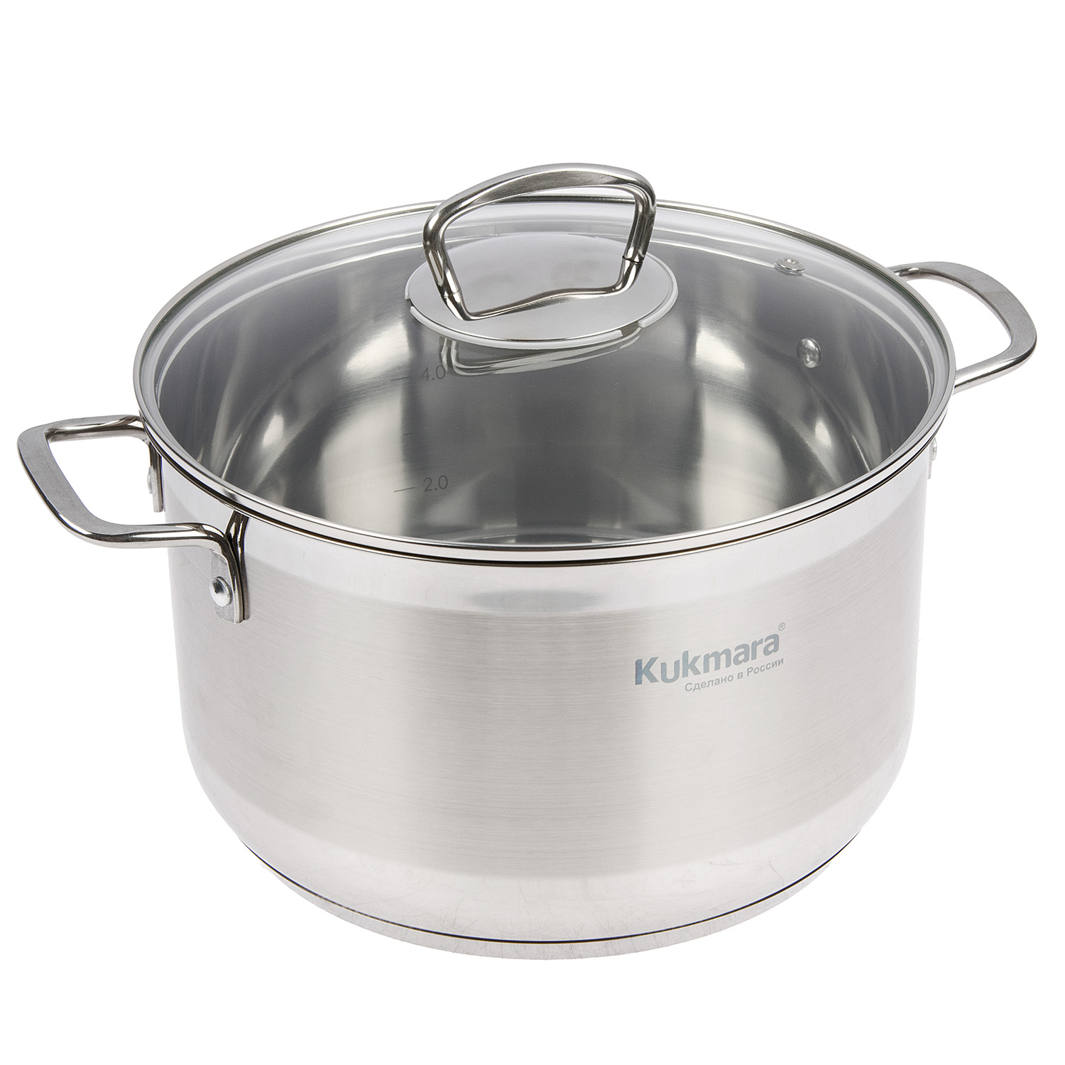 Кастрюля нерж. "Kukmara" "Orion" 6л Стекл.кр., d дна 220мм (подх. д/Индукц.пл.) ORN-CA6024G *1/4 Кастрюля нерж. "Kukmara" "Orion" 6л Стекл.кр., d дна 220мм (подх. д/Индукц.пл.) ORN-CA6024G *1/4