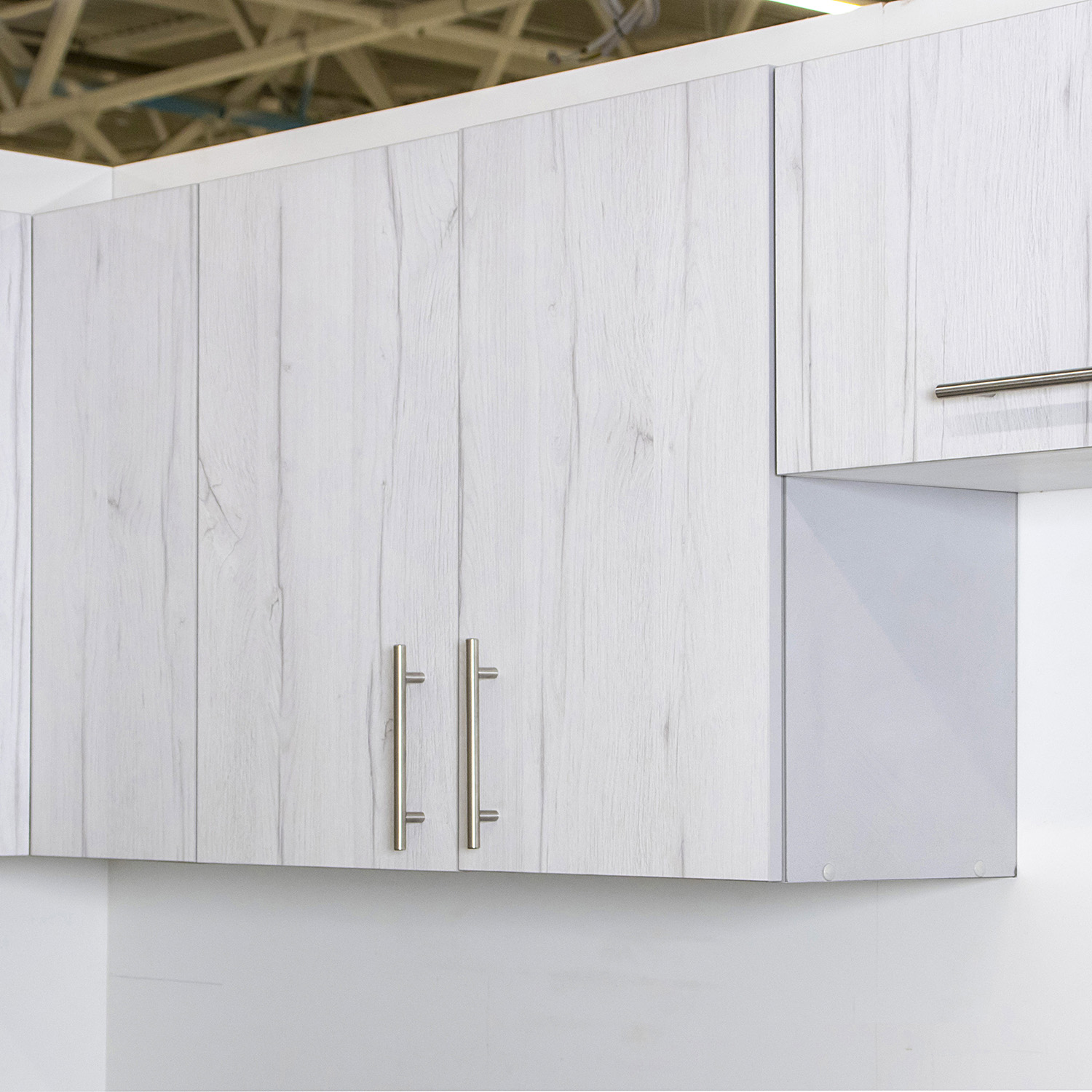 Шкаф навесной 800х676х290 мм BROZEX-WOOD Camellia, с двумя дверцами, серый / юта