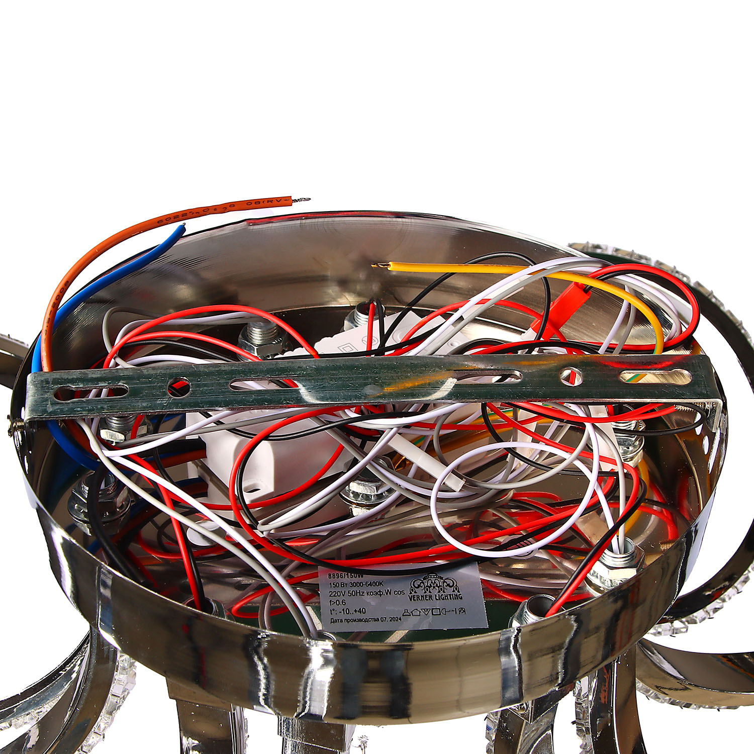 Светильник подвесной светодиодный 8897/130W Chrome 500 мм 3 реж., пульт S=16м2  VERNER LIGHTING *1