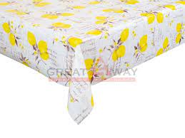 яяяКлеенка на нетканой основе "Great Way" "Верона" "Лимоны на белом" шир.1,37 GW-21211 *30