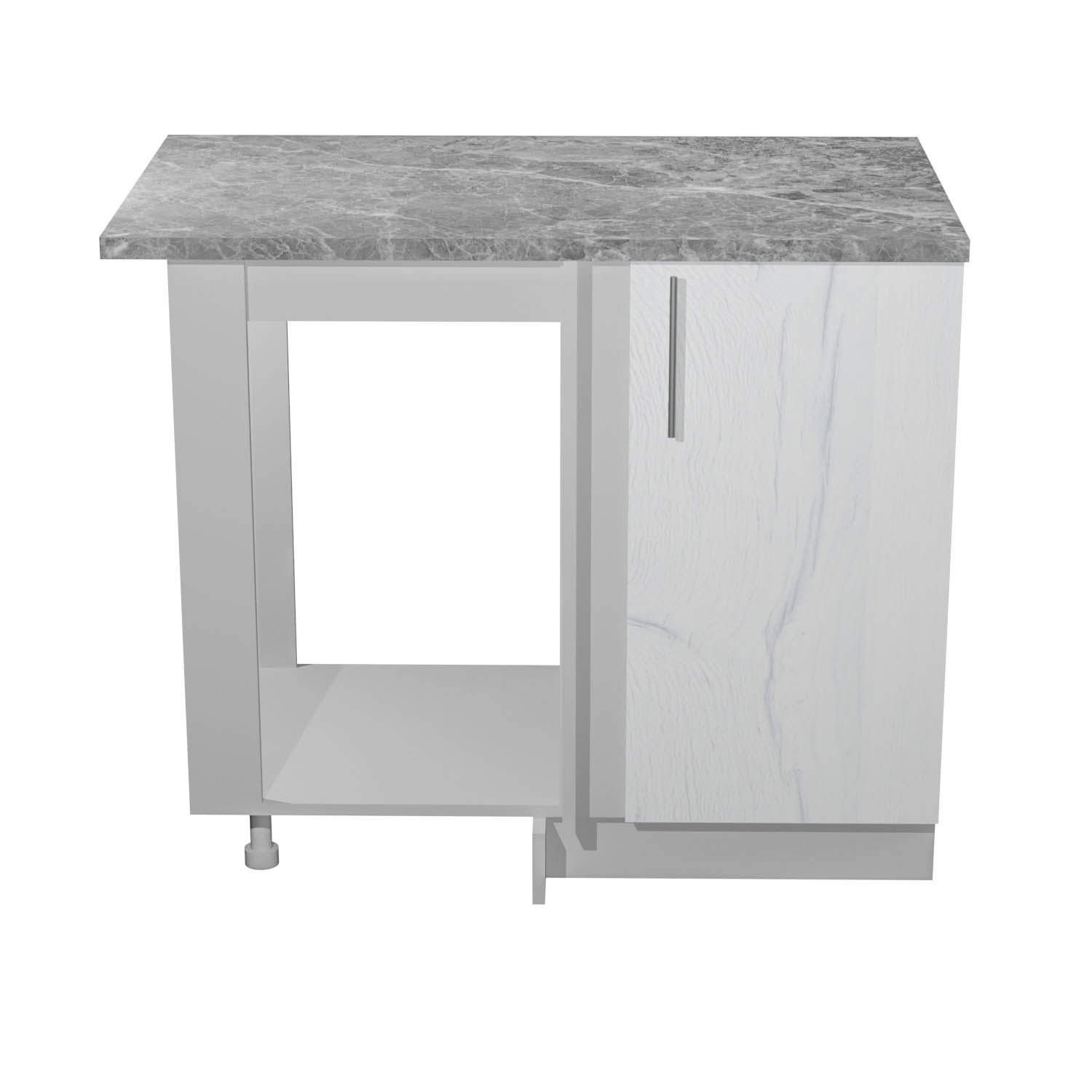 Шкаф напольный угловой 1000х850х600 мм BROZEX-WOOD Camellia, левый, с дверцей, серый / юта Шкаф напольный угловой 1000х850х600 мм BROZEX-WOOD Camellia, левый, с дверцей, серый / юта