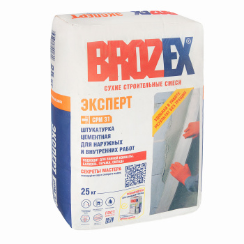 Штукатурка цементная BROZEX СPM 31 Эксперт, 25 кг Штукатурка цементная BROZEX СPM 31 Эксперт, 25 кг