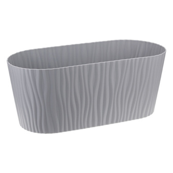 Кашпо пластм. "Волна" 4,2л овал. 330x150мм h135мм с съем дрен.решеткой Серый М 3191 ("М-П.")*1/9