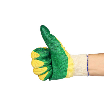 Перчатки ХБ с латекс двойн облив 13кл 4нит 55гр белжелзел (арт.634Р) ЛЮКС Ladoni инд уп