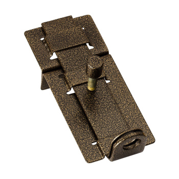 Задвижка дверная плоская ЗД-04 антик бронза с проушиной (Киров) *1/20