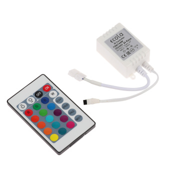 яяяКонтроллер Ecola LED strip RGB IR controller, 6А, 12В-72Вт, 24В-144 Вт, для ленты, и/к пульт 4238983