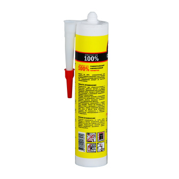 Герметик универсальный 260 мл Ремонт на 100%, силиконовый, бесцветный