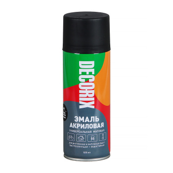 Эмаль-аэрозоль черный матовый 520 мл DECORIX (A02) *1/12