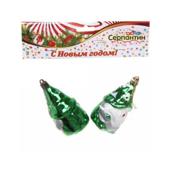 Ёлочная игрушка "Счастливый лесничий" 9 см (2 шт), зёлёный