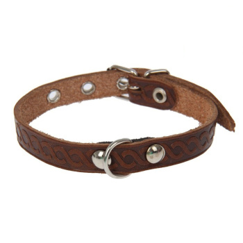 Ошейник кожаный однослойный неукрашенный, 1,2 см микс цветов и видов 2179397