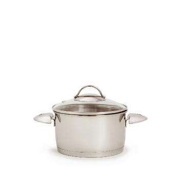 Кастрюля нерж. 1,5л "Аметист" д.Индукц. с Теплораспр.дн, d16см, выс.9,3см, Стек.кр.1с2793 (Аша) *1/6