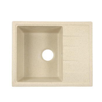 Мойка из искусственного камня прямоугольная бежевая матовая AGATA 150Q2 (575х470х215) *1