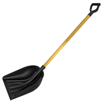 Лопата снегоуб пластик 410*460 с планкой дерев. черенком и V-ручкой "КУПЕЦ"  *5 Лопата снегоуб пластик 410*460 с планкой дерев. черенком и V-ручкой "КУПЕЦ"  *5