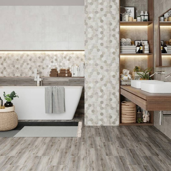 Плитка 60х20 см настенная 0.84 м² Lasselsberger Ceramics Гексацемент, серый, соты