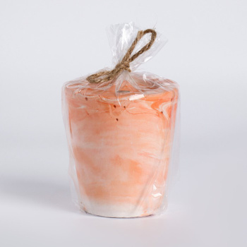 Свеча - цилиндр ароматическая в бетоне, 8х9 см, оранжевый, персик и апельсин 7055853