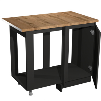 Шкаф напольный угловой 1000х850х600 мм BROZEX-WOOD Next, левый, с дверцей, графит