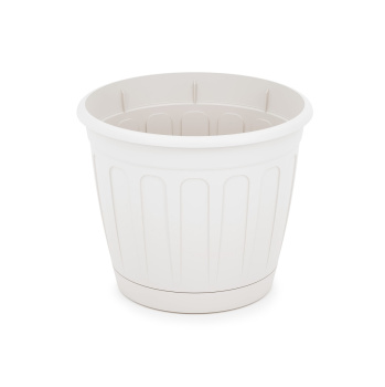Кашпо пластм. "Дионис" 1,6л d верха 157мм h129мм с поддоном, прикорн.полив Белый М8243 *1/32