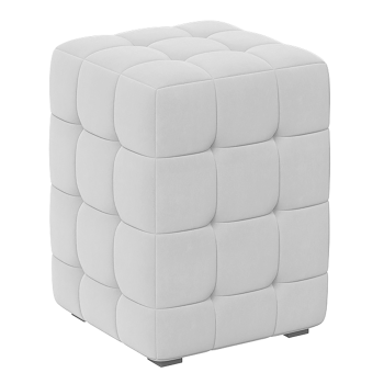 Пуф ТриЯ, 40х30х30 см, квадрат, кожзам, белый аристо