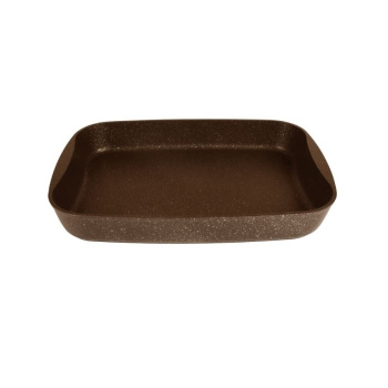 Противень алюм. а/приг. литой "Kukmara" "Мраморная" Кофейный 335х220мм Глуб. 55мм пмк01а *1/5