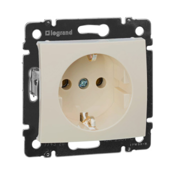 Механизм розетки "Valena" 1-м.  с з/к., сл.кость Leg SchE 774320  *1/10