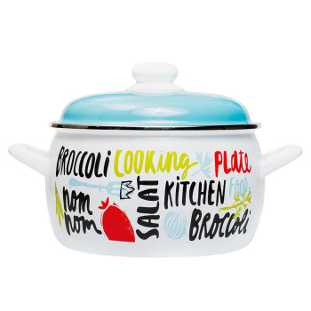 Кастрюля стальн. эмалир. "Брокколи" 5,3л d220мм Металл.кр. 2701 ("МЕТРОТ" Сербия) *1/4